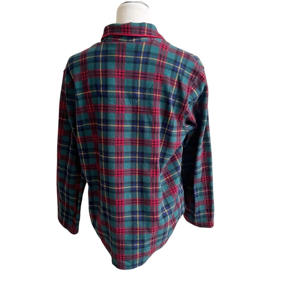Lauren Ralph Lauren Women’s Monogram Plaid Flannel Pajama Top Button Front Med - Picture 3 of 10